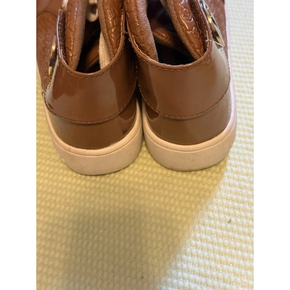 Michael Kors Ivy Lexi Cognac Embossed Brown Kids Shoes Size US 1 Casual